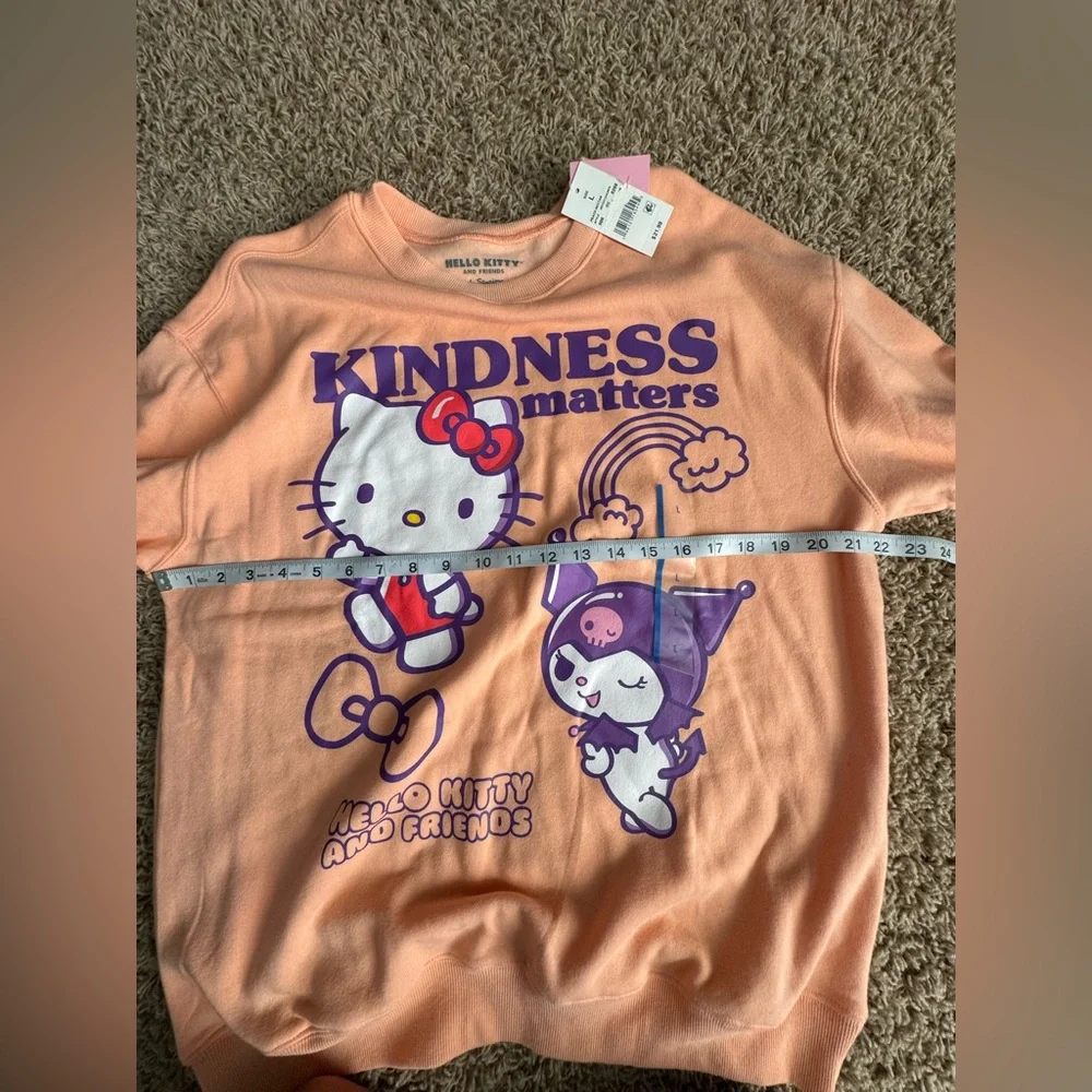 NWT Hello Kitty by Sanrio Graphic Sweatshirt in Peach - Picture 4 of 9